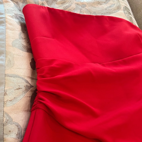 Red and Pink Strapless Mini Dress | Cocktail Dress | Strapless Fun Dress - Picture 7 of 10